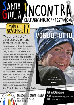 Voglio tutto di Marta Bellavista - presentazione a Torino - 17.11.2015