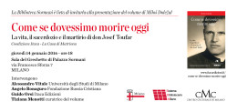 Come se dovessimo morire oggi-MILANO-presentazione - Milano 14.01.2016