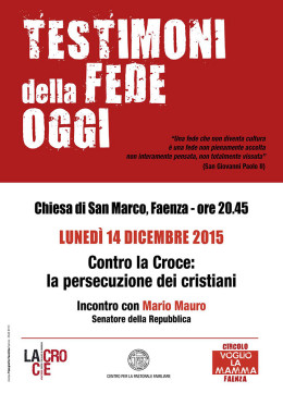 “Contro la croce”: Mario Mauro a Faenza - 14.12.2015