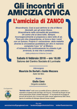 "L'amicizia di Zanco" - presentazione a Luvinate 6.2.2016