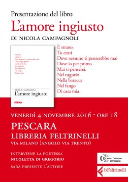 "L'amore ingiusto" - presentazione a Pescara 4.11.2016