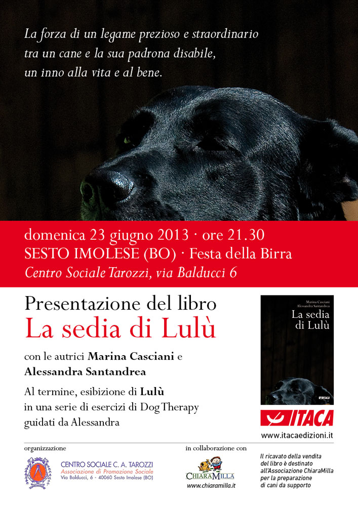 Presentazione del libro “La sedia di Lulù” alla Festa della Birra a Sesto Imolese