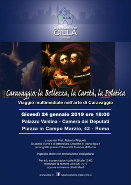 Viaggio multimediale nell'arte di Caravaggio - Roberto Filippetti a Palazzo Aldina-Camera dei deputati di Roma - 24 gennaio 2019