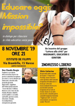 Educare oggi. Mission impossible? - Incontro con Silvio Cattarina - Varese 8-11-2019