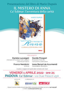 "Il mistero di Anna" di Mario Dupuis - presentazione a Padova, 1 aprile 2022