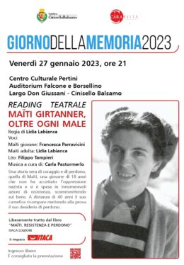 "Maiti. Resistenza e perdono" - Reading teatrale - Giorno della memoria - 27 gennaio 2023